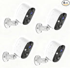 Wireless Security Cameras Outdoor/Indoor,2K UHD WiFi Smart Security Camera,Battery Powered,Motion Detection, 2-Way Audio,Color Night Vision,Weatherproof,Cloud/SD Storage for Home Security,4 pack
