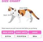 Cat Harness and Leash Set with Airtag Holder for Walking & Travelling, Escape Proof Cat Harness for Small Medium Large Kitten, Adjustable Lightweight Soft Cat Vests (Pink)