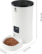 4L Automatic Cat Feeder – Programmable Dog & Pet Food Dispenser with 10s Voice Recorder, Portion Control, Desiccant Bag, Large Capacity for Small Large Pets, White