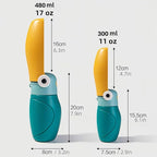 Dog Water Bottle Portable Puppy Travel Foldable Water Bottle Leak Proof Water Dispenser for Pet Cats Walking Hiking Travel Food Grade Plastic-Back 16 oz