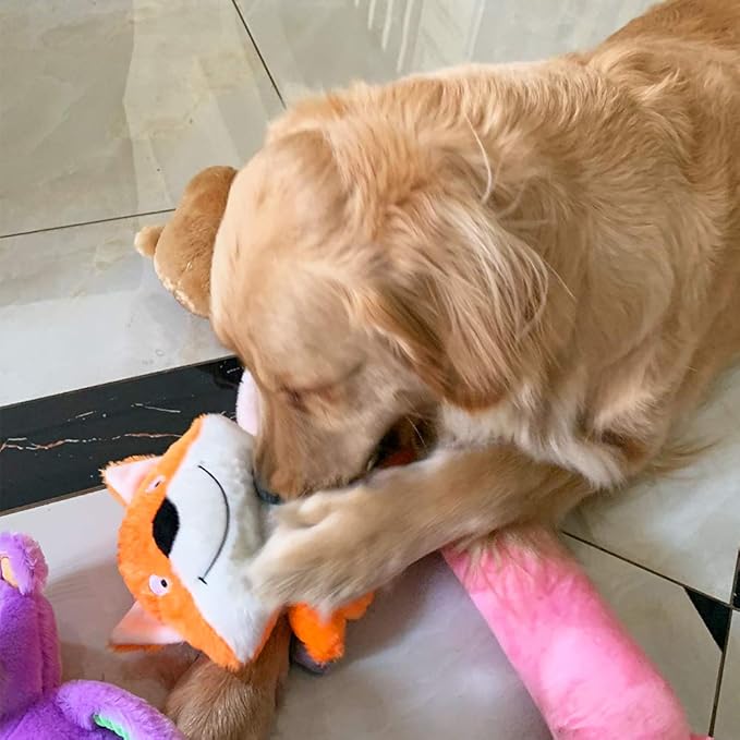 Jalousie Multipack Dog Squeaky Toys Strong Almost Indestructible, with Added Liner for Longer Play Dog Chew Toys (3 Pack - XLarge)