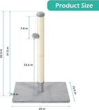 32" Tall Scratching Posts for Indoor Cats Adults Cat Scratchers with Interactive Hanging Toy Ball Cat Scratch Furniture Protector Scratcher Post with Stable Heavy Base, Light Grey
