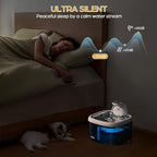 Wireless Cat Water Fountain, 118oz/3.5L Battery Operated Cat Fountain with 3 Modes, Ultra Quiet with Motion Sensor Automatic Pet Water Dispenser for Cats Dogs Multiple Pets (Black, M)