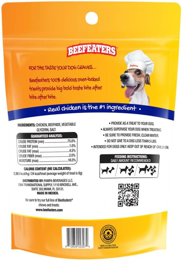 Beefeaters Beefhide 5in Twist with Real Chicken – Protein-Rich Dog Treats for Clean Teeth, Ideal for Training & All Dog Sizes