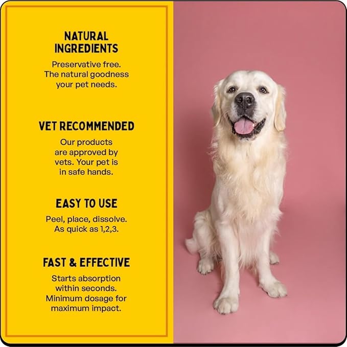 Multivitamin for Dogs & Cats | Vitamins C, K2, B, D, A, Omega, Calcium & Zinc for Growth & Development, Heart, Liver & Joint Health, Performance & Immunity (30 Oral Dissolving Strips)