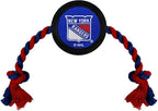 Pets First NHL New York Rangers Puck Toy for Dogs & Cats. Play Hockey with Your Pet with This Licensed Dog Tough Toy Reward!