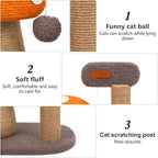 RAIN QUEEN Mushroom Cat Scratcher Post, Mushroom Cat Tree & Cat Toys, Scratching Posts for Indoor Cats with Natural Sisal Rope Cat Tower to Satisfy Cats’ Claw Instincts, for Kittens Or Smaller Catcat