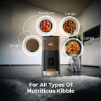 Smart HD Cat Feeder, 2 Way Audio + Voice Recording, Automatic Feeder for Dog with 1080p Night Vision Camera, WiFi App Controlled, Battery Backup, Anti Jam 6L Upto 15 Daily Meals, Black Stainless