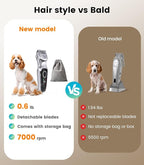 oneisall Dog Clippers for Grooming Thick Hair, Low Noise Cordless Dog Shavers, 2-Speed Pet Hair Trimmer Grooming Kit for Home Groomer