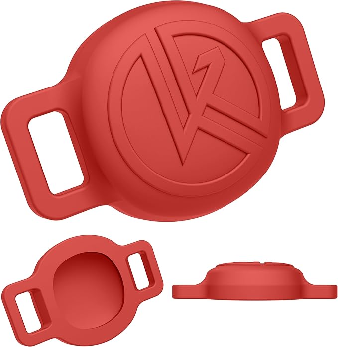 Tile Sticker Cat Collar Holder (2024): The Smallest, Lightest, and Most Comfortable Tracking Case for Cats - Track Your Pet with iPhone Samsung Android Device - Life360 for Boy Girl Kittens (Red)