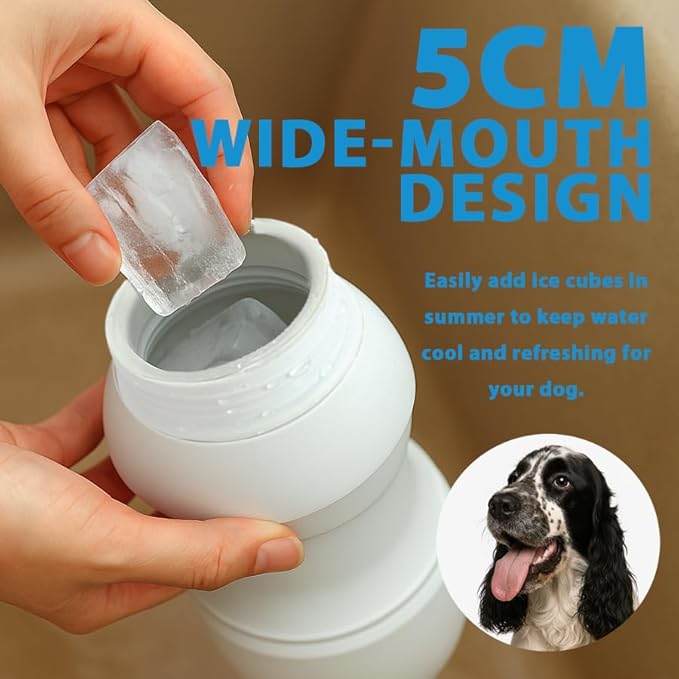 BMN Portable Dog Water Bottle, Collapsible Pet Water Bottle,Large Capacity for Big Dogs， Leak-Proof Travel Dispenser, Foldable Bowl for Hiking Walking Outdoors，19oz