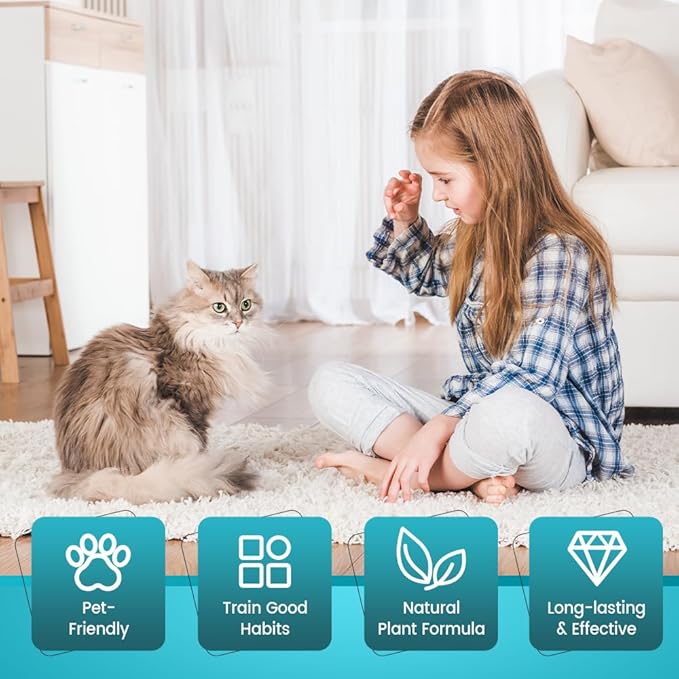 Effective Cat Deterrent Spray, Natural Cat Repellent Indoor Outdoor, Safe Cats Scratch Deterrent for Furniture, Cats Spray Deterrents for Urine Marking in House, 3.38 FL Oz (3)