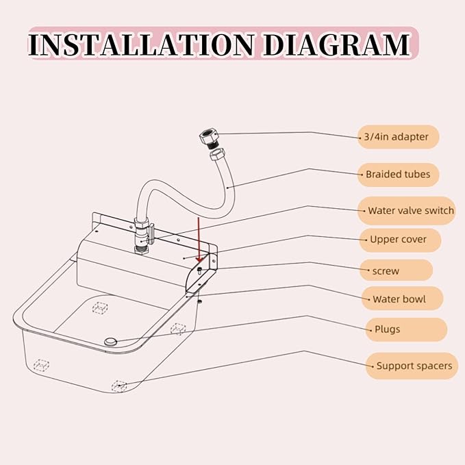 Small Automatic Dog Water Dispenser, 9L Stainless Steel Dog Water Bowl for Outdoor, for Puppies, Kittens, Lambs,Chickens, Livestock,Anti Tip, Fits GHT 3/4'' Faucet