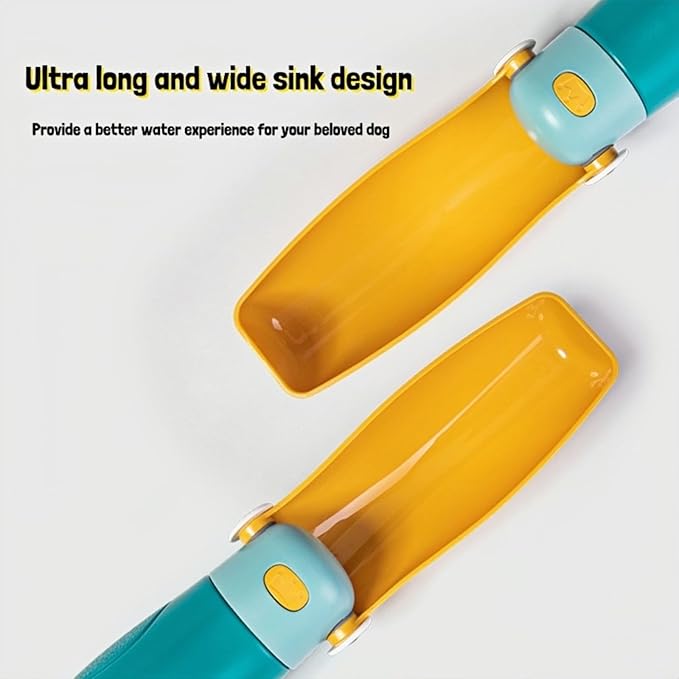 Dog Water Bottle Portable Puppy Travel Foldable Water Bottle Leak Proof Water Dispenser for Pet Cats Walking Hiking Travel Food Grade Plastic-Khaki 16 oz