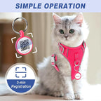 Dog Tags Personalized,QR Code Smart Pet ID Name Tag,Instant Location Alerts,Easy Online Profile Updates,No Fees,No Apps, Anti-Lost, Waterproof Silicone Dog Cat Tag for Small, Medium, Large Dogs(Pink)