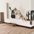 Interactive Cat Toys for Indoor Cats - 35'' Steel Wire and 6PCS Feather Bird Refills,Teaser Toy,Cat Wand Toy,Feathers & Bells, Realistic Bird Impression (7 PCS)