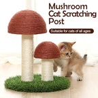 PowerKing Mushroom Cat Scratching Post, 15 x12 Inches Claw Scratching Post for Kitty, Natural Sisal Cat Scratchers Pole, Cat Interactive Toys, Cat Tree Tower (Brown)