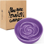 TRUVIC Ceramic Slow Feeder Dog Bowls Small Breed, 0.6 Cup Slow Feeder Cat Bowls for Fast Eaters, Ceramic Dog Food Dish no Black Chin, Puzzle Bowl for Small Dogs and Cats, Purple