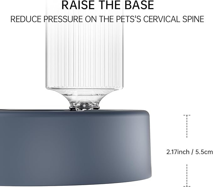 Automatic Dog Cat Food and Water Dispenser Set, Pet Food Bowl Set with Automatic Waterer Bottle for Small or Medium Size Dogs Cats Large Water Capacity(23oz) White