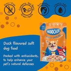 MOOCHIE Soft Wet Dog Food - Superfood Selection - Duck, Salmon & Chicken Liver Flavors - No Artificial Flavors or Preservative -12 x 2.5 oz Pouch