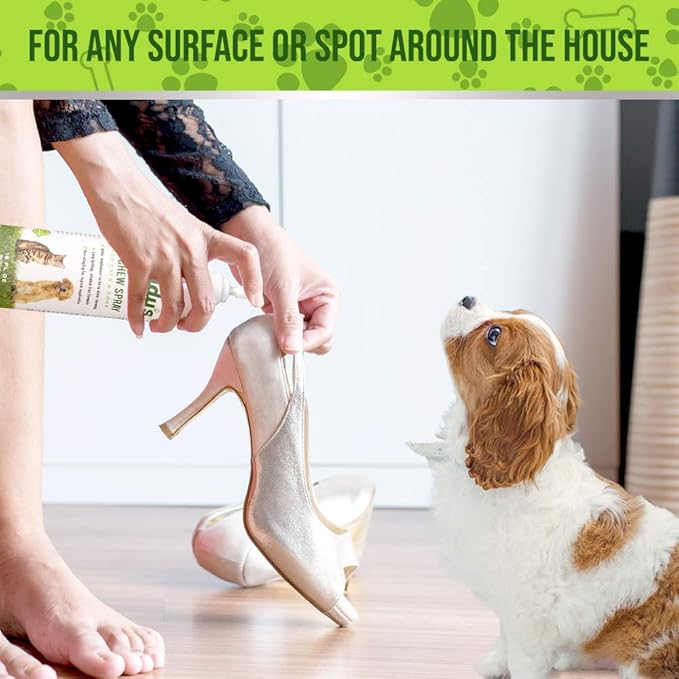 Anti Chew, Bitter Spray for Dogs and Cats-16 Oz, Extreme Taste-Stops Furniture Pet Chewing, Biting, Licking-Alcohol Free Deterrent/ Repellant -Made in USA, For Puppy, Kitten Training Aid