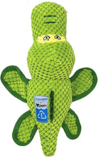Spunky pup Clean Earth Plush Dog Toy with Squeaker - Recycled, Eco-Friendly, Floats for Beach, Lake, Pool - Gator