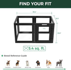 FXW AuraSpace Acrylic Indoor Dog Playpen for Puppies and Small Dogs, 24 Inch, 6 Panels, Black