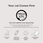 Necoichi Cardboard Cat Scratcher Bed for Indoor Cats - Cat Scratching Board, Horizontal Cat Scratch Pad Lounger with Reversible Usability and Extra Comfort for Lounge, Curved (22" Large, Dark Cherry)