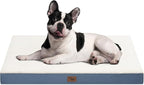Medium Dog Bed for Medium/Small Dogs, Orthopedic Dog Beds with Removable Washable Waterproof Cover, Egg Crate Foam Pet Bed Mat, Blue White