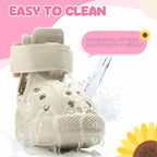 Lukovee Dog Shoes for Hot Pavement - Breathable Non Slip Dog Sandals with Reflective Stripes, Easy ON & Off, Easy-Clean Summer Outdoor Pet Boots for Small Medium Large Dogs (White, Size 5)