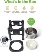 Pawque Elevated Dog Bowls, 80Oz Stainless Steel Water Feeder with 3 Adjustable Heights, Anti-Spill Design for Small to Medium Sized Dogs