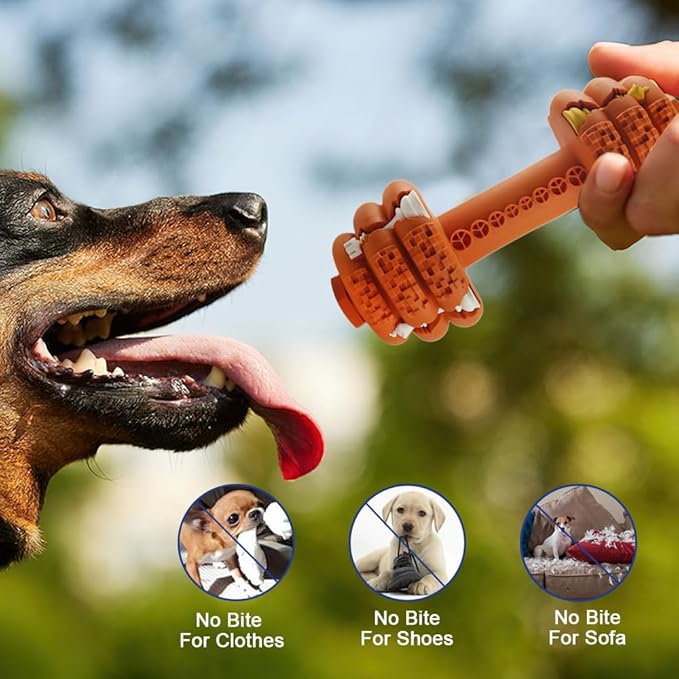 Dog Chew Toys for Aggressive Chewers,Food Grade Non-Toxic Dental Pet Toy,Tough Durable Indestructible Dog Toys for Small Medium Dogs.Orange（8IB-15IB）