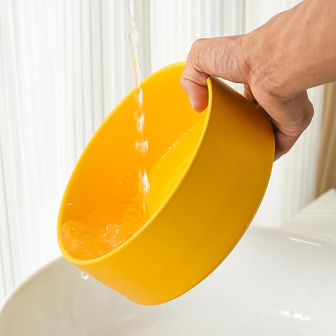 6'' Ceramic Dog Bowl - 30Oz Classic Dogs Food & Water Bowl for Small and Medium Breed Dogs, Heavy Duty Non-Slip Dog Dishes, Food Grade Stoneware Pet Bowl, Dishwasher & Microwave Safe, Yellow