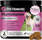 Dog Multivitamin Max Strength - 15 in 1 Vitamins for Health & Heart - Essentials Fish Oil, Glucosamine, Probiotics, Omega Fish Oil - Multivitamins Supplements for Skin and Coat