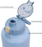 GiNT 37oz Insulated Stainless Steel Dog & Human Water Bottle, All-in-1 Travel Dispenser with Detachable Bowls & Carrying Case, Leak-Proof Pet Canteen for Walking, Hiking, Camping, Car (Blue)