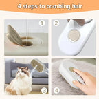 2025 New Pet Steam Groomer Brush, 3 in 1 Cat Steam Brush for Massaging and Cleaning Shedding Hair, Upgrade Pet Steam Groomer Comb Multifunctional Hair Removal Comb for Cats Dogs (Khaki)