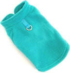 JACKO & CO - Fleece Vest Sweater with Leash Ring - Soft Lightweight Breathable for Puppies Small Medium Dogs, Kitten, Cats, Chihuahua - Warm for Fall/Autumn/Winter (Turquoise, X-Large 17-25lbs)