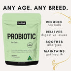 Probiotic for Cats & Kittens - Cat Probiotic Powder for Hairball Prevention, Digestive Support, Immune Health, Prebiotics, and Diarrhea Relief - Suitable for Indoor Cats & Kittens - 60 Scoops