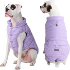 Spark Paws Dog Winter Jacket, Water-Resistant Coat, Warm Reflective Windproof Fleece-Interior, for Medium and Large Dogs - Lilac - 4XL