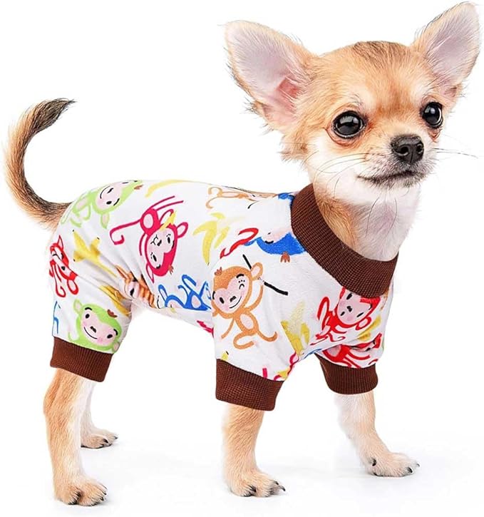 Dog Pajamas for Small Dogs Girl Boy Puppy Pjs Summer Pet Onesies for Chihuahua Yorkie Teacup Cute Soft Material Stretch Able Cat Clothes Outfit Apparel Doggy Jumpsuit