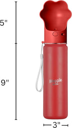 Stainless Steel Dog Travel Water Bottle, Vacuum Insulated Portable Dog Water Dispenser, Drink Cup and Snack Container On The Go, Outdoor Walking, Hiking, Travel (Red, 22oz)
