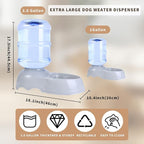 Large Dog Water Bowl Dispenser,3 Gallon/11L Gravity Automatic Pet Water Dispenser,Gravity Water Bowl for Dogs Cats,Large Dog Water Fountain