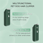 2-in-1 Professional Dog Grooming Kit - Low Noise, Waterproof, USB Rechargeable, and Safe Ceramic Blade - Gift for Dogs and Cats (Green)