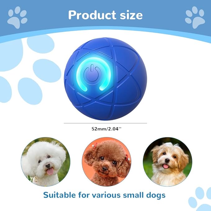 Interactive Dog Toys for Small Dogs, 2026 New Automatic Rolling Ball for Dog, Self Moving Jumping Automatic Moving Rotating Electric Ball for Pets Indoor Outdoor Fun (Orange)