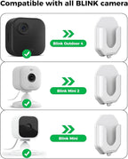 3 Pack Blink Mini No Drill No Screws Wall Mount Bracket for Blink Mini /Mini 2 /Outdoor 4 /Indoor Camera Mount Adhesive Bracket for Blink Camera
