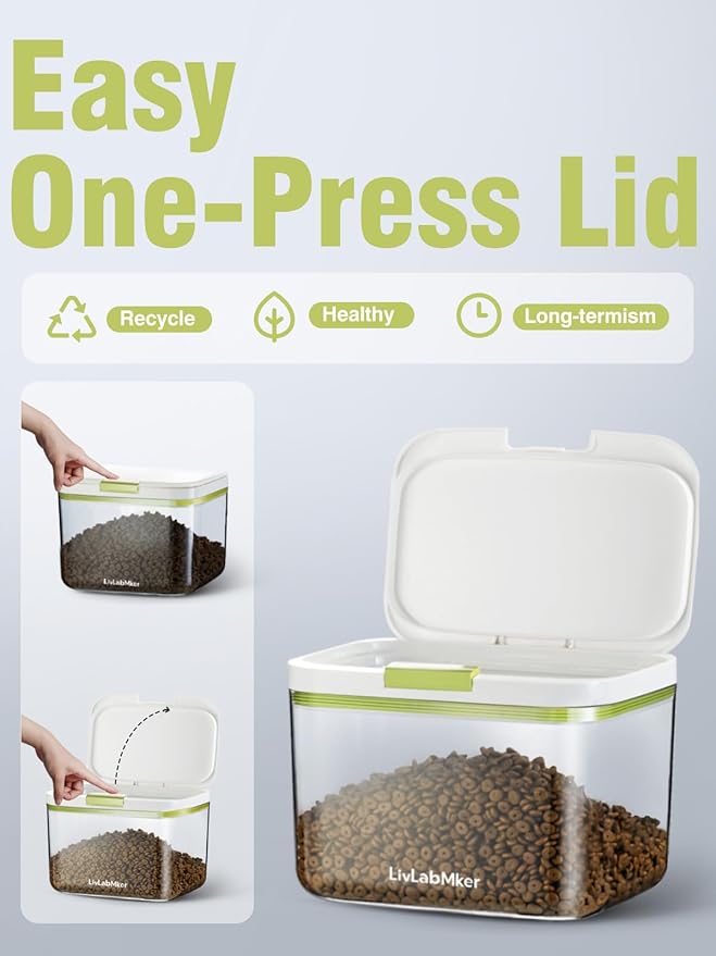 3lbs/50OZ/2.6qt Airtight Dog food storage container with lids,Dog Treat Container With Measuring cup,Dry Pet Food storage bin for Dogs,Cats,and Birds 2.8L