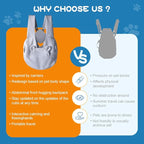 Sling Carrier for Carry Small Dogs and Cats,Soft Waffle Pattern Portable Pet Front Backpack，Reducing Back Pain, for outings,Travel, for Small Pet Up to 13lb,Grey