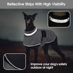 Dog Winter Coat Warm Padded Puppy Jacket Windproof Water Resistant Clothes for Small Medium Large Pets Christmas Sweater Outfit Vest(Grey, XL)