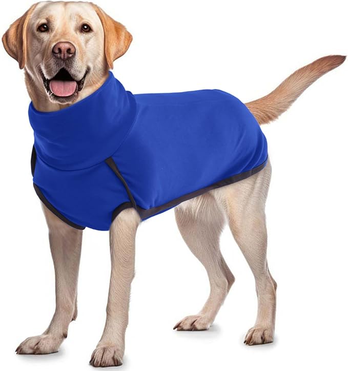 ROZKITCH Dog Winter Coat Soft Pullover Pajamas, Pet Windproof Warm Cold Weather Jacket Vest Cozy Onesie Jumpsuit Apparel Outfit Clothes for Small, Medium, Large Dogs Walking Hiking Travel Sleep Blue