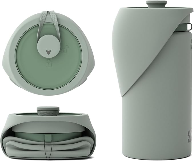 SÄKER Portable Dog Water Bottle, Collapsible Water Bottle for Dogs Perfect for Walking, Hiking and Outdoors | Works as a Portable Water Bowl | Designed in Montreal - 350ml